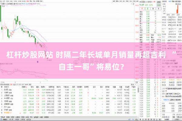 杠杆炒股网站 时隔二年长城单月销量再超吉利  “自主一哥”将易位？